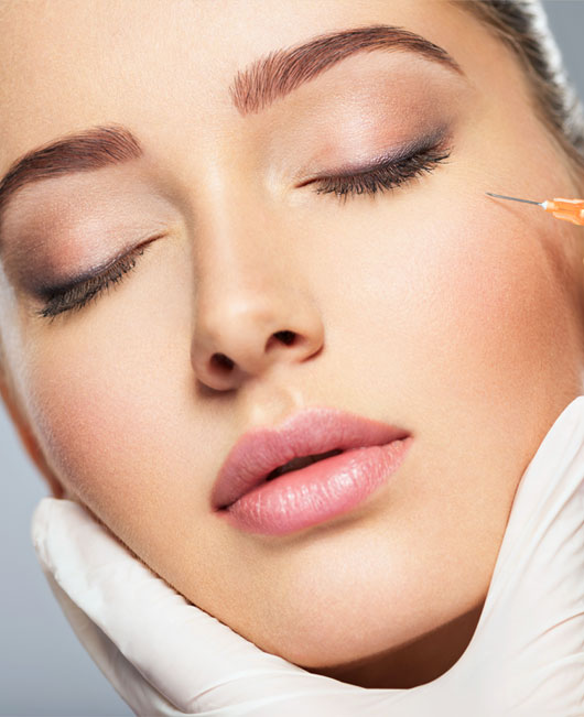 Stock Image of Model Get Injected Under Eye