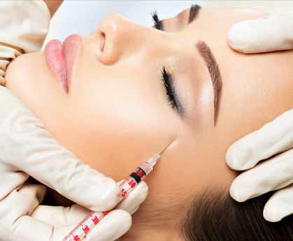 Stock Image of Model get Injected near Eye