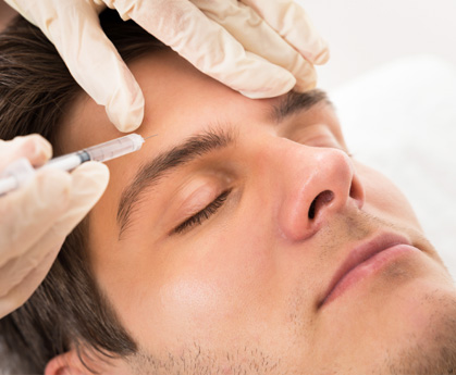 Stock Image of Model get Injected near Eye